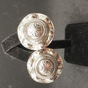 Vintage Silver Tone Clip On Earrings